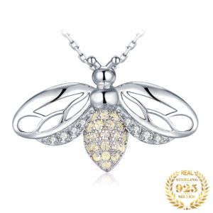silver bee necklace
